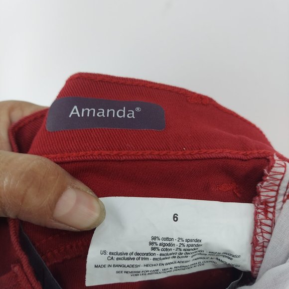 gloria vanderbilt capri Red pants size 6 - Picture 8 of 8